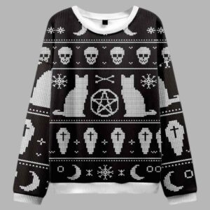 Alternative view of Cat Ugly Christmas Sweater - gullprint.com