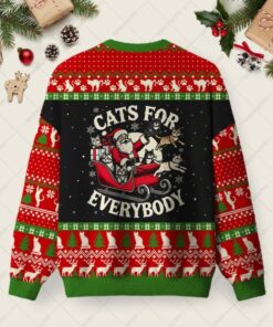 Alternative view of Cats For Everybody Ugly Christmas Fuzzy Fleece Sweatshirt