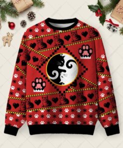 Cats Humour Ugly Christmas Fuzzy Fleece Sweatshirt