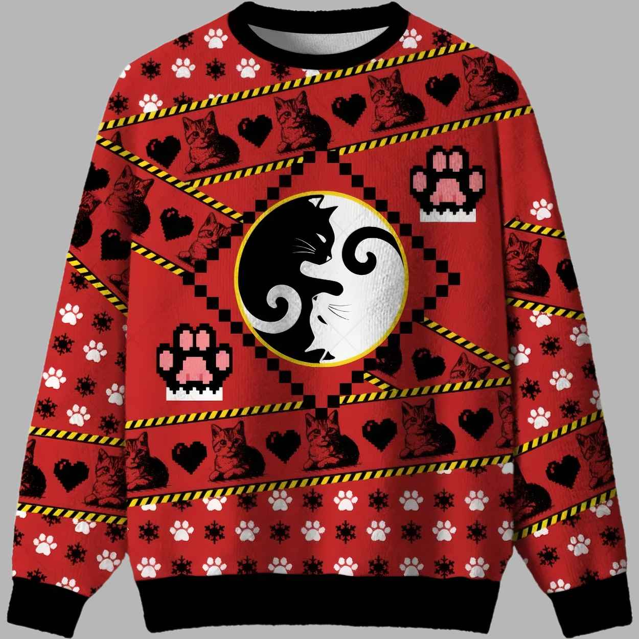Cats Humour Ugly Christmas Sweater - gullprint.com