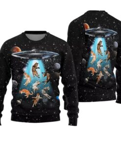Cats in Space Ugly Christmas Sweater 