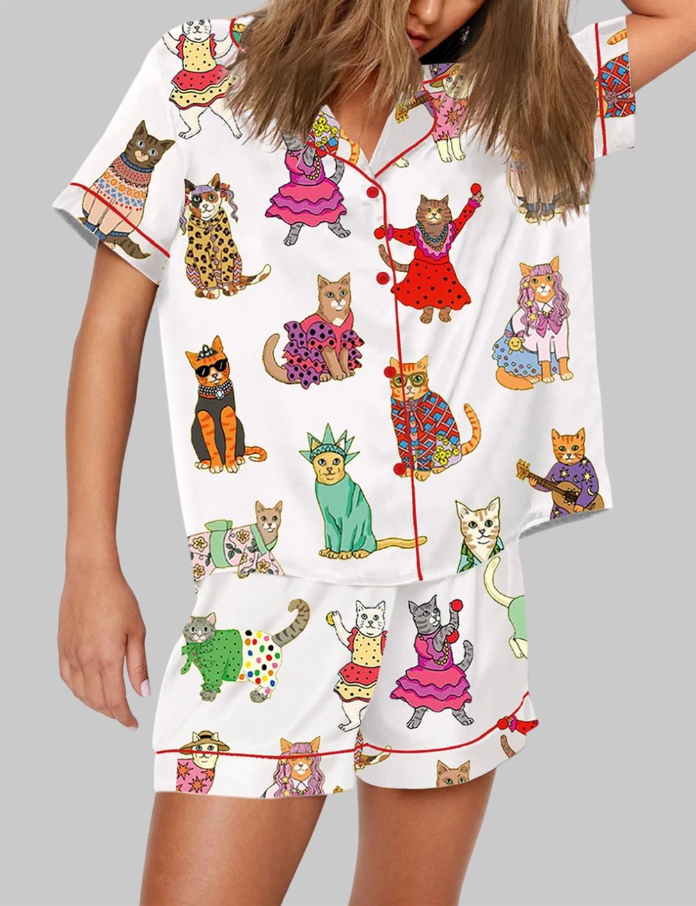 Catwalk Around The World Cat Lover Pajama Set - Image 3