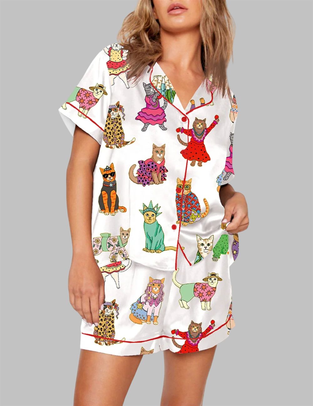 Catwalk Around The World Cat Lover Pajama Set