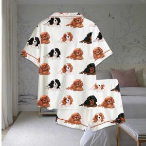 Alternative view of Cavalier King Charles Spaniel Dog Satin Pajama Set
