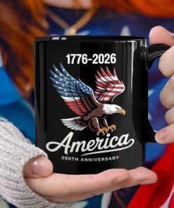 Celebrate 250 Years of America USA Anniversary 1776-2026 Black Mug