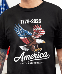 Celebrate 250 Years of America USA Anniversary 1776-2026 Dark Shirt