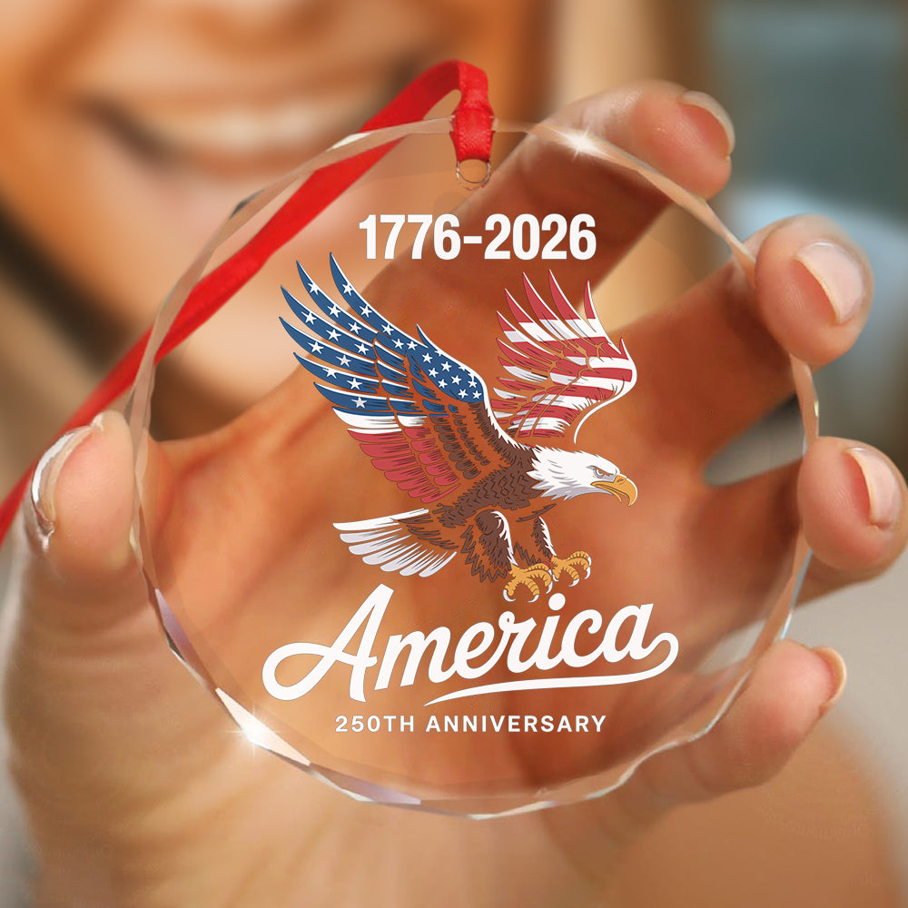 Celebrate 250 Years of America USA Anniversary 1776-2026 Glass Ornament HO82 894522 - Image 3