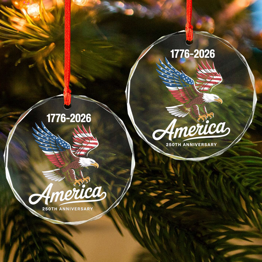 Celebrate 250 Years of America USA Anniversary 1776-2026 Glass Ornament HO82 894522 - Image 5