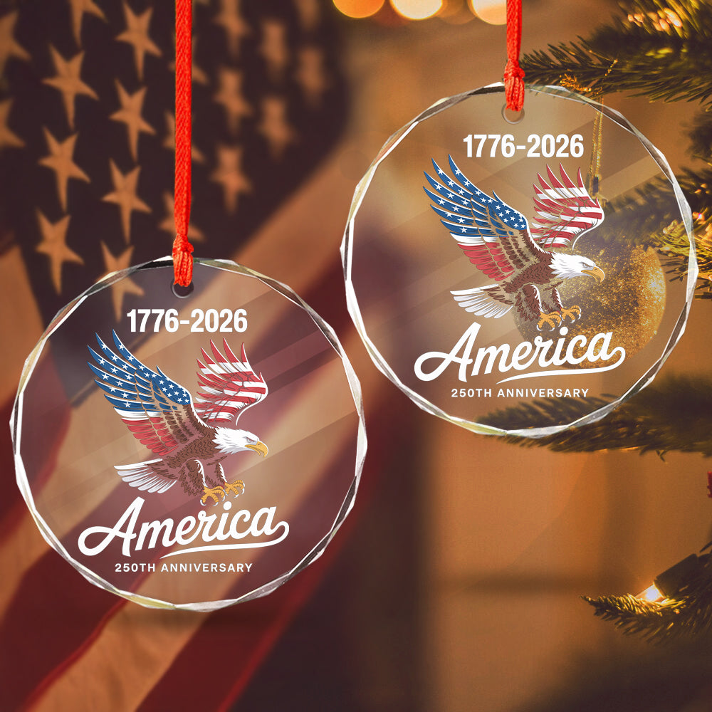 Celebrate 250 Years of America USA Anniversary 1776-2026 Glass Ornament HO82 894522 - Image 6