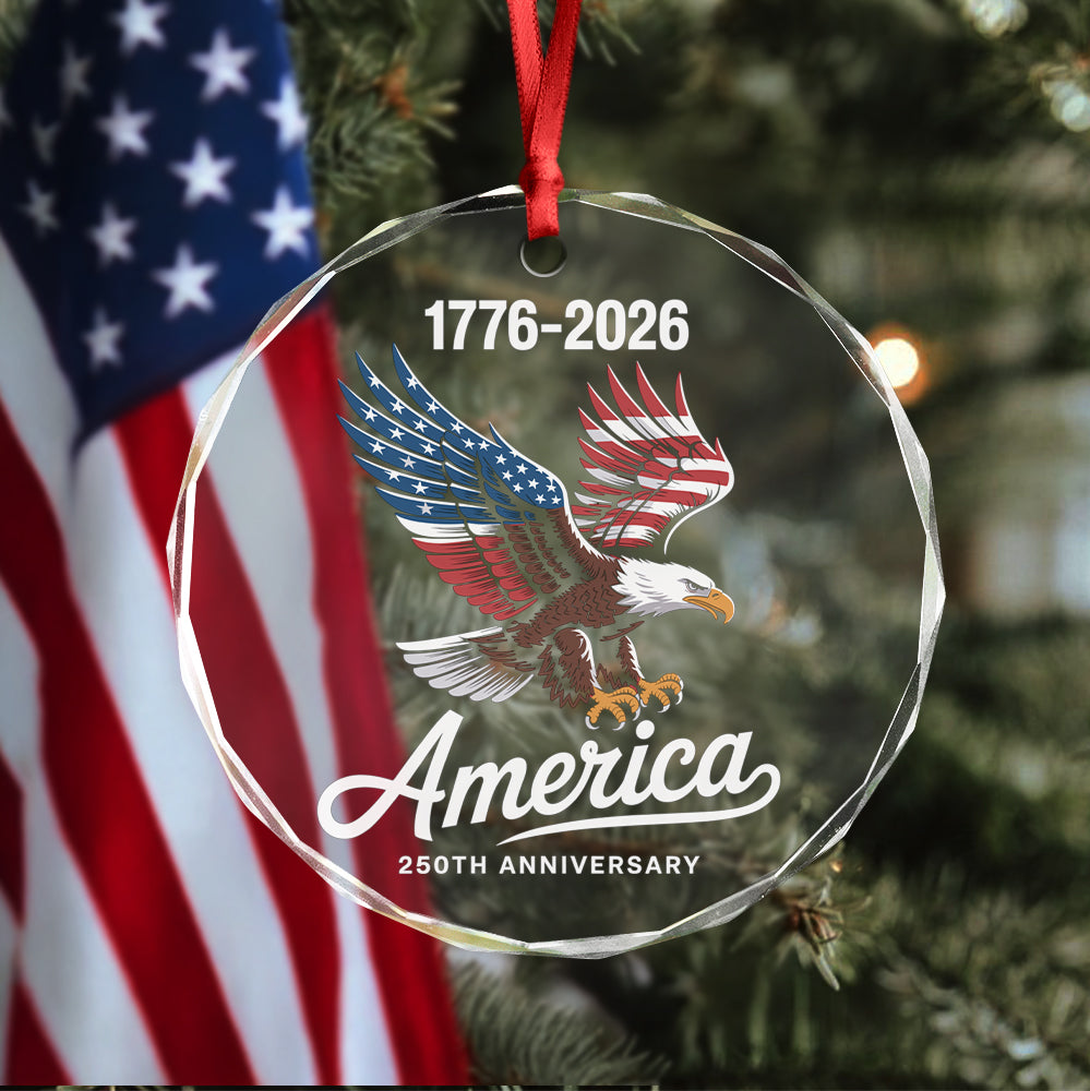 Celebrate 250 Years of America USA Anniversary 1776-2026 Glass Ornament HO82 894522 - Image 4