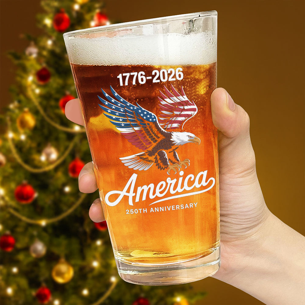 Celebrate 250 Years Of America USA Anniversary 1776-2026 Print Beer Glass HO82 894514 - Image 3