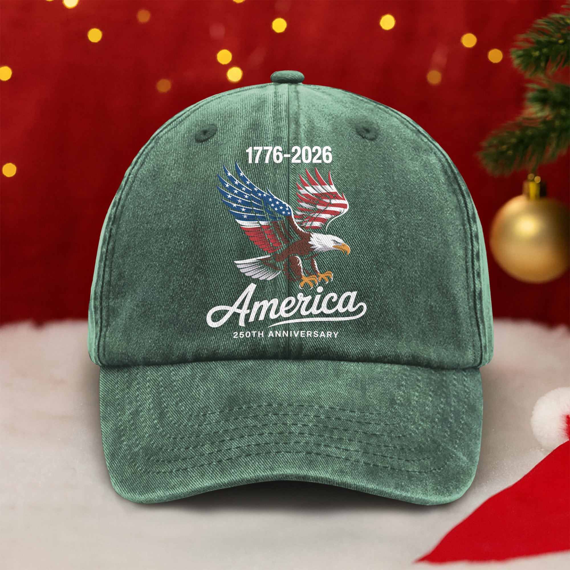 Celebrate 250 Years of America USA Anniversary 1776-2026 Washed Denim Baseball Cap HO82 894478 - Image 3