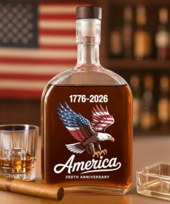 Celebrate 250 Years of America USA Anniversary 1776-2026 Whiskey Bottle