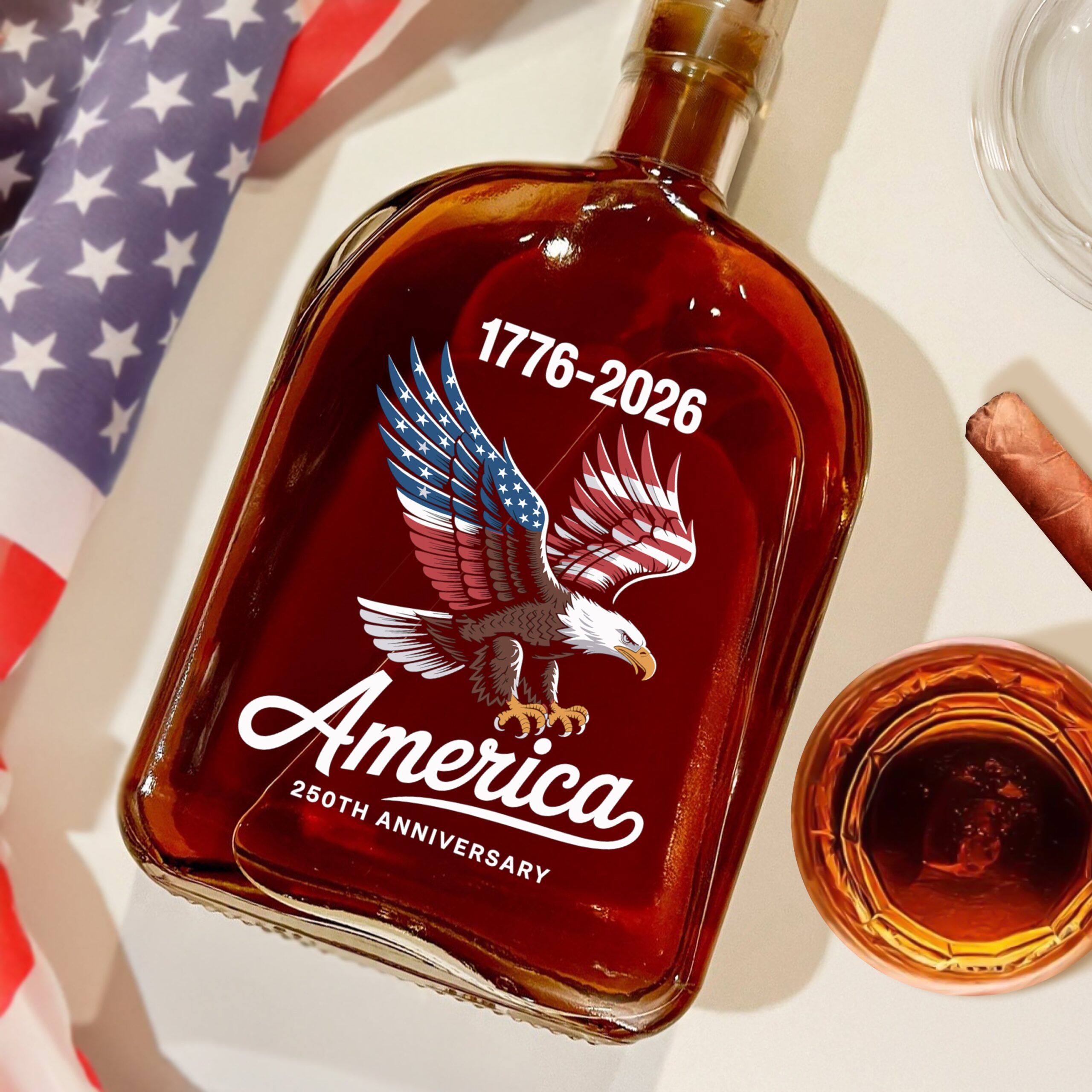 Celebrate 250 Years of America USA Anniversary 1776-2026 Whiskey Bottle HO82 894520 - Image 2