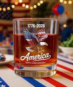 Alternative view of Celebrate 250 Years of America USA Anniversary 1776-2026 Whiskey Glass