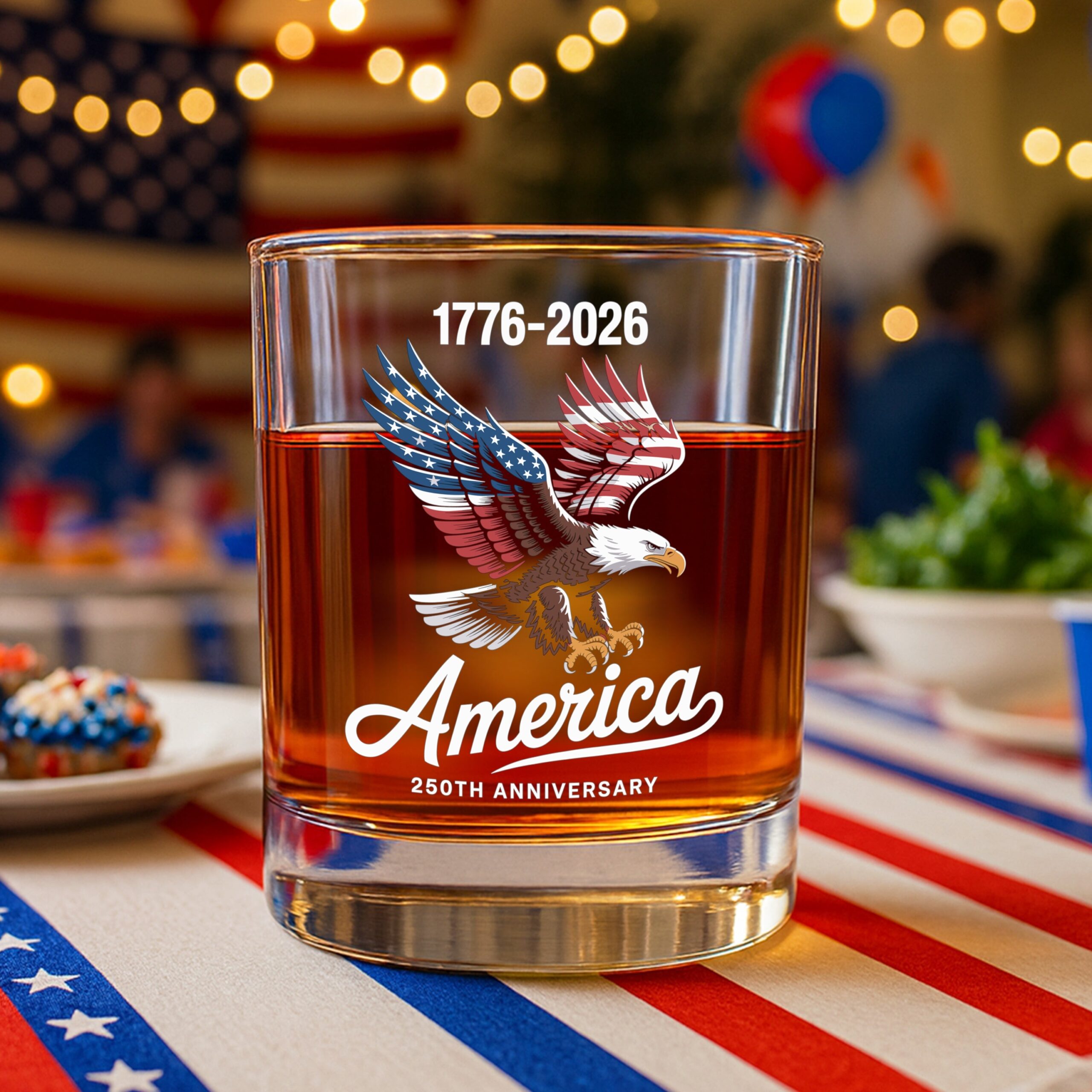 Celebrate 250 Years of America USA Anniversary 1776-2026 Whiskey Glass HO82 894486 - Image 2