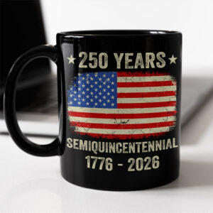 Alternative view of Celebrate 250th Anniversary United States Semiquincentennial Black Mug HO82 894772
