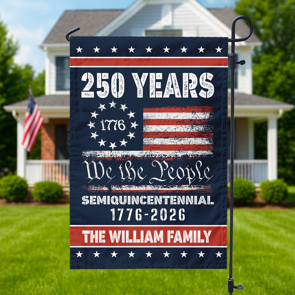 Alternative view of Celebrate Our America 250th Anniversary United States Personalized Garden Flag HA75 897402