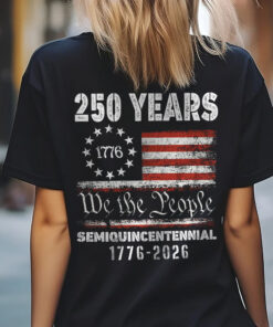 Alternative view of Celebrate Our America 250th Anniversary United States Semiquincentennial Back Side Dark Shirt