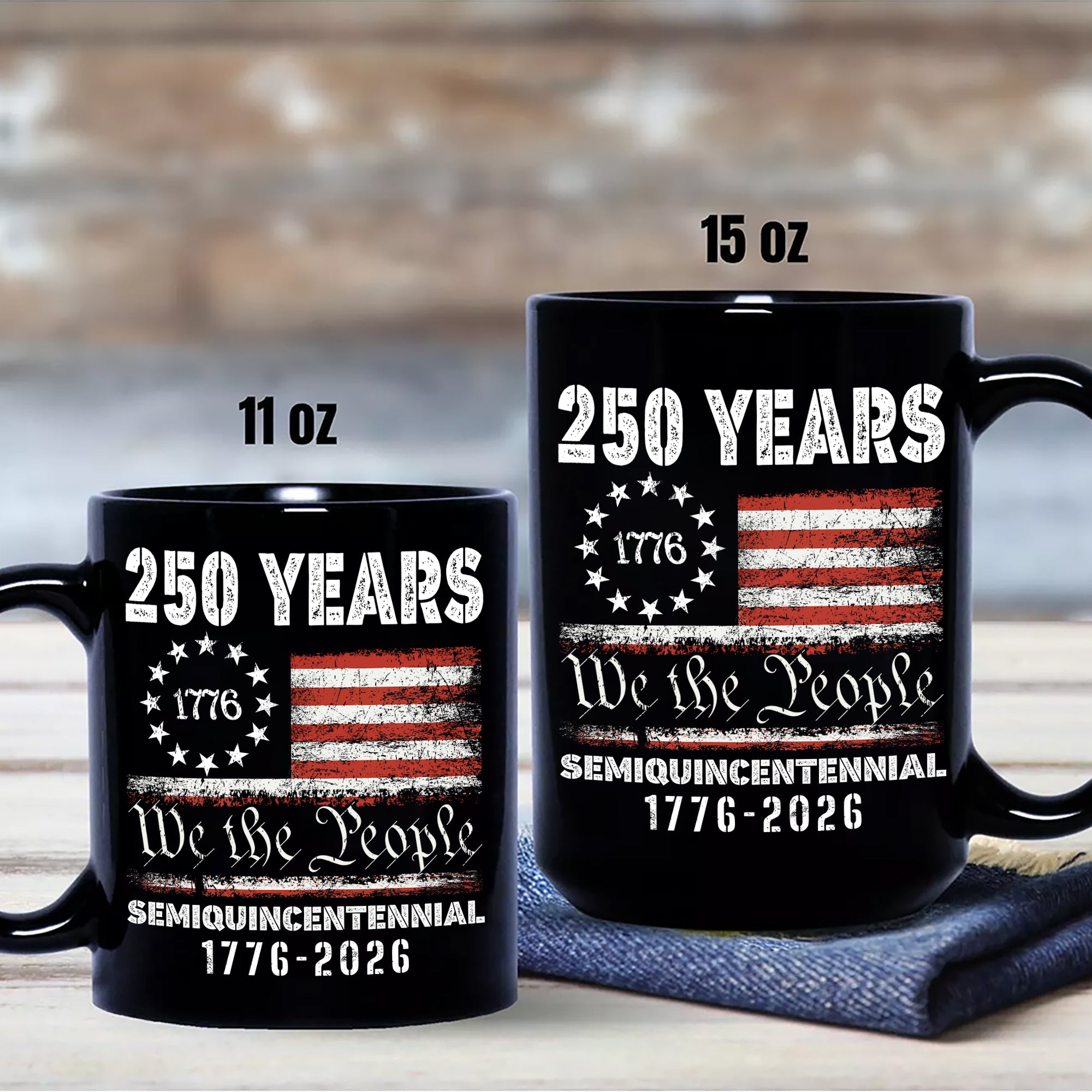 Celebrate Our America 250th Anniversary United States Semiquincentennial Black Mug HA75 897406 - Image 7