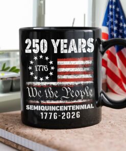 Alternative view of Celebrate Our America 250th Anniversary United States Semiquincentennial Black Mug