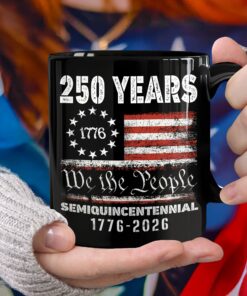 Celebrate Our America 250th Anniversary United States Semiquincentennial Black Mug