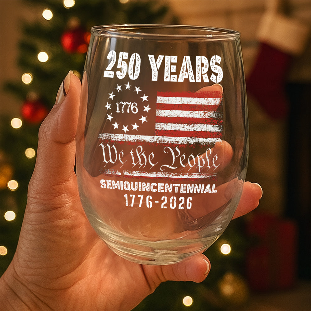 Alternative view of Celebrate Our America 250th Anniversary United States Semiquincentennial Wine Glass HA75 897416