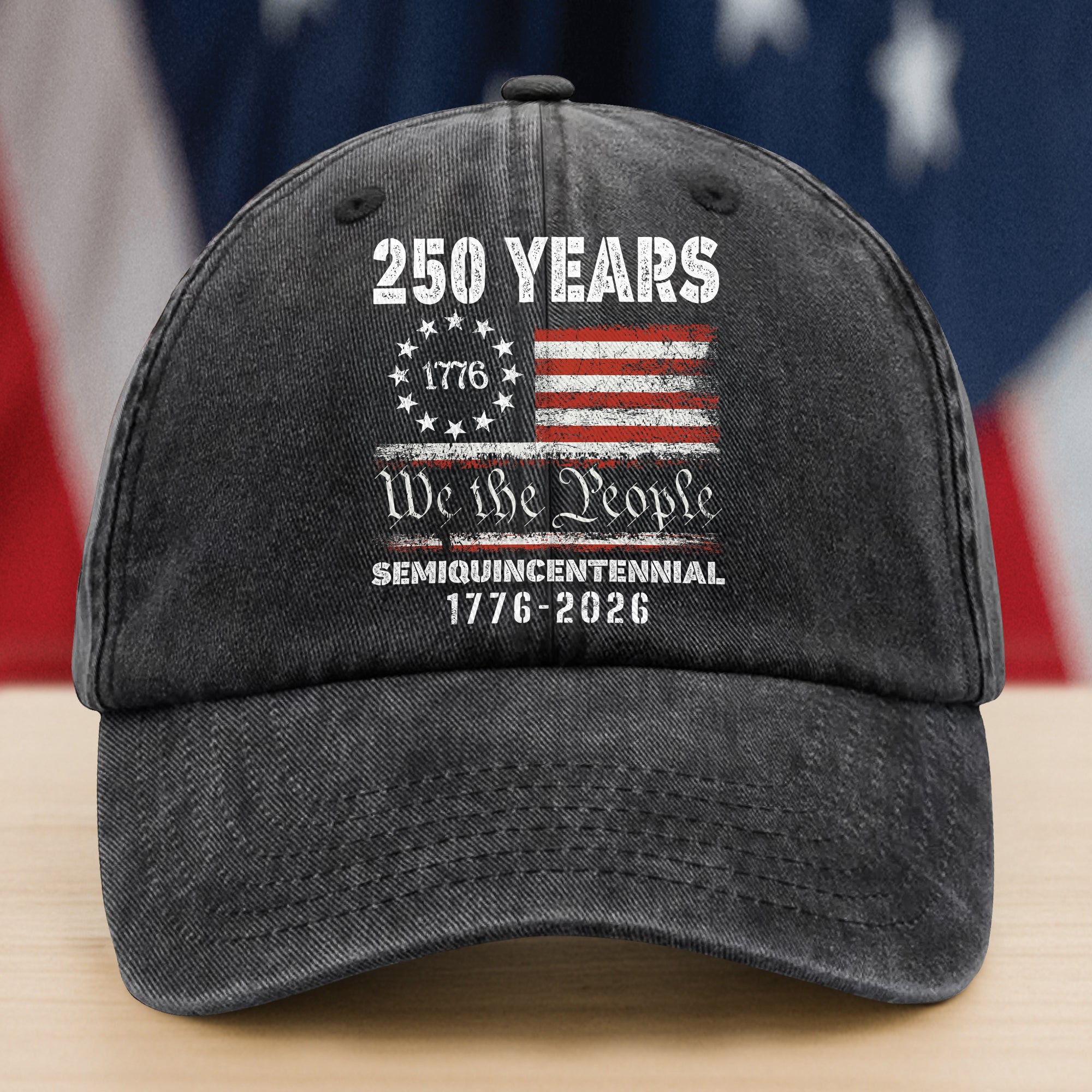 Celebrate Our America 250th Anniversary United States Washed Denim Baseball Cap HA75 897414