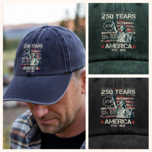 Alternative view of Celebrate Our America 250th Anniversary We The People Washed Denim Baseball Cap CH07 896720
