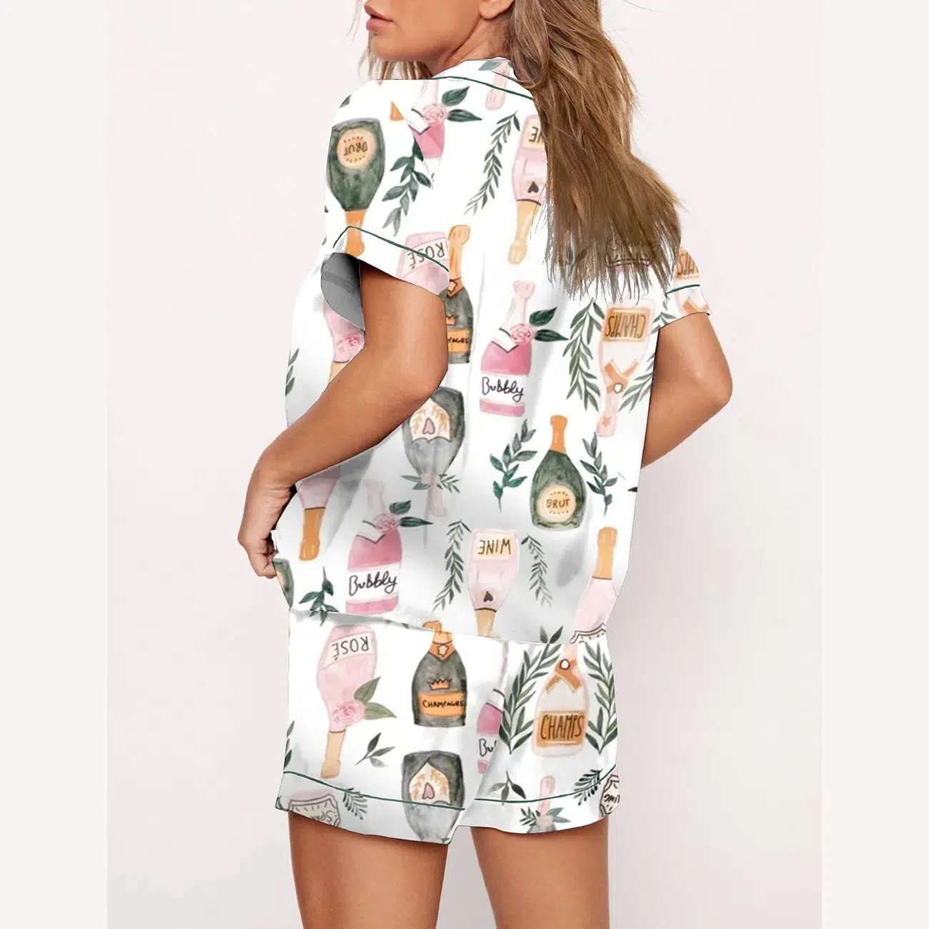 Champagne And Wine Bottles Pajama Set - Image 2