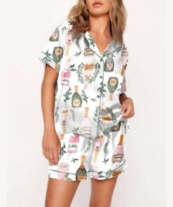 Champagne And Wine Bottles Pajama Set