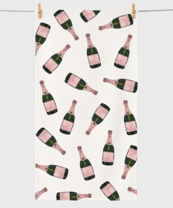 Champagne Bottle Beach Towel