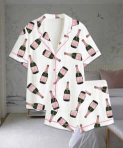 Champagne Bottle Satin Pajama Set