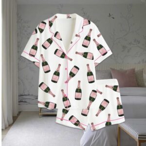 Champagne Bottle Satin Pajama Set