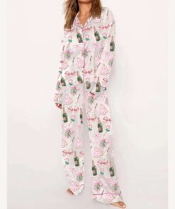 Alternative view of Champagne Christmas Tree Pajama Set