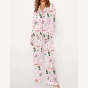 Alternative view of Champagne Christmas Tree Pajama Set