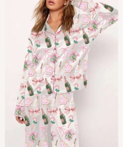 Champagne Christmas Tree Pajama Set