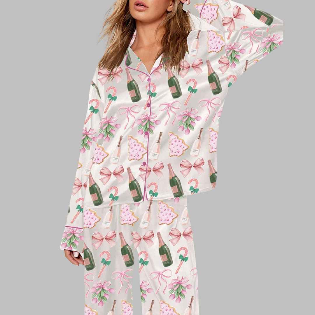 Champagne Christmas Tree Pajama Set