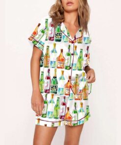Alternative view of Champagne Cognac Wine Beer Print Pajama Set
