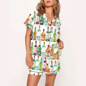 Alternative view of Champagne Cognac Wine Beer Print Pajama Set