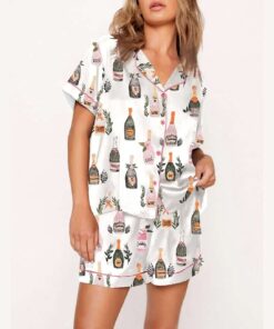 Champagne Wine Bottles Pajama Set