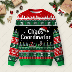 Chaos Coordinator Ugly Christmas Fuzzy Fleece Sweatshirt
