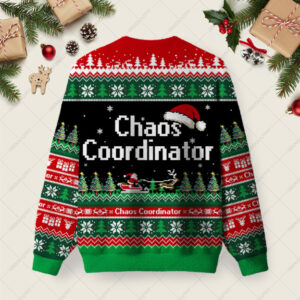 Alternative view of Chaos Coordinator Ugly Christmas Fuzzy Fleece Sweatshirt