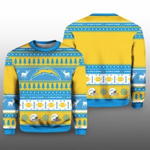 Chargers Football 2025 Ugly Christmas Sweater - Grishko.com