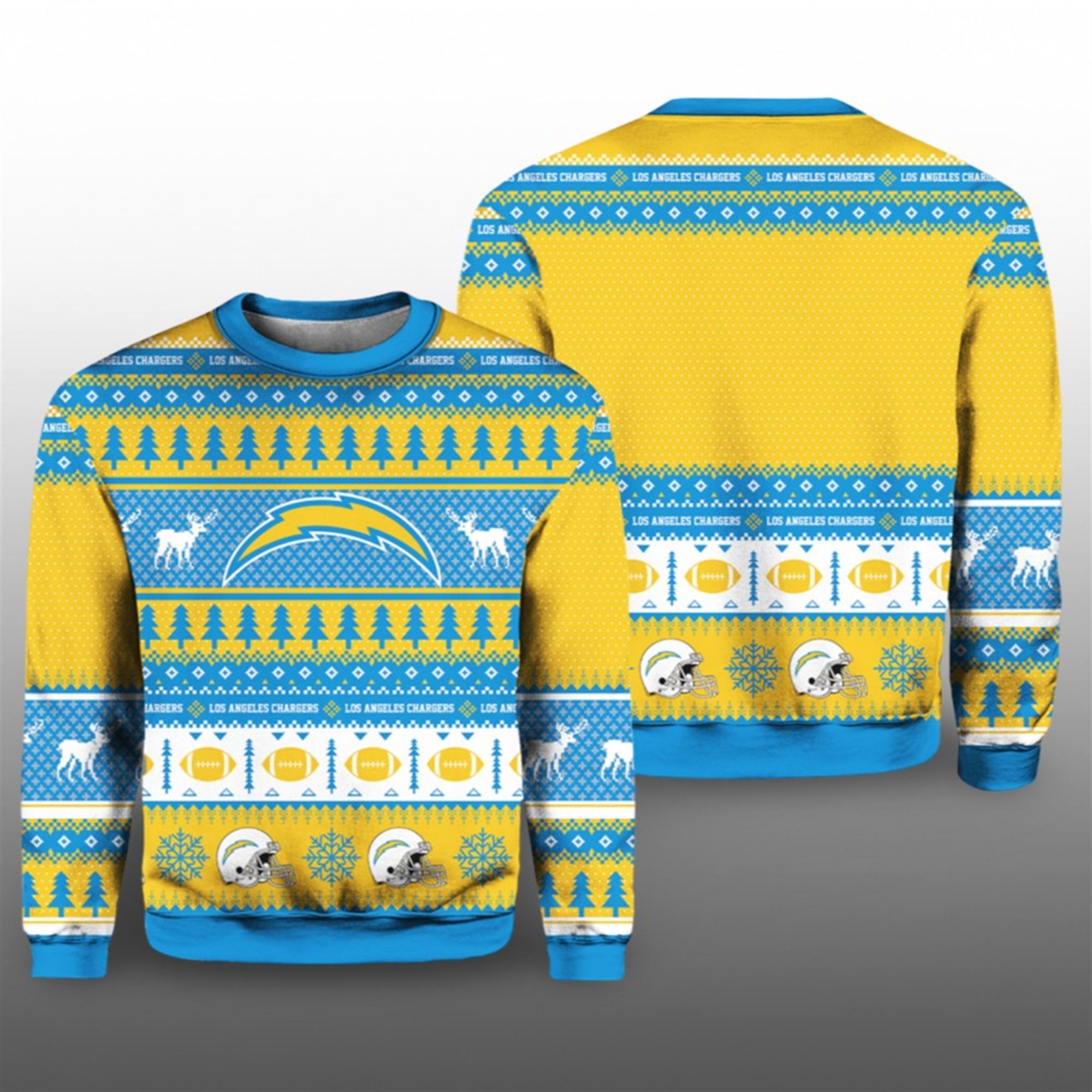 Chargers Football 2025 Ugly Christmas Sweater - Grishko.com