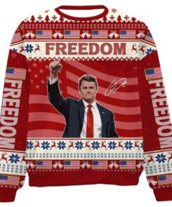Charlie Kirk Freedom Signature Ugly Sweater