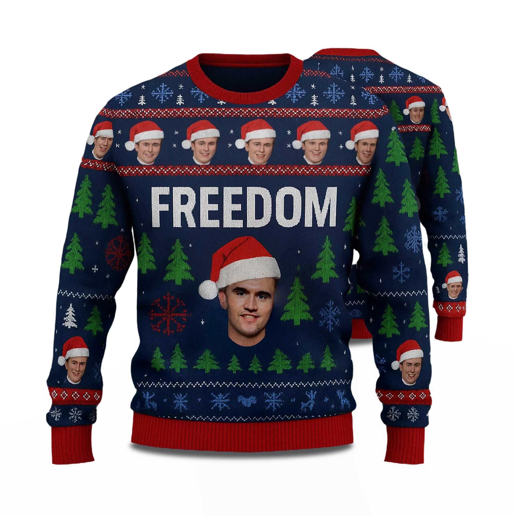 Charlie Kirk Freedom Ugly Christmas Sweater
