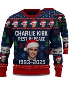 Charlie Kirk Rest In Peace 1993-2025 Ugly Christmas Sweater