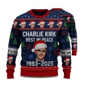 Charlie Kirk Rest In Peace 1993-2025 Ugly Christmas Sweater