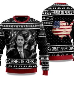 Charlie Kirk Rest In Peace Great America Ugly Christmas Sweater